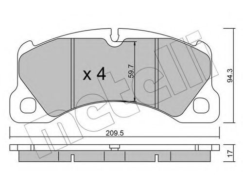 Комплект тормозных колодок, дисковый тормоз METELLI 22-0957-3