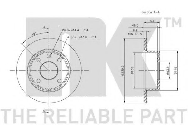 Тормозной диск NK 202513