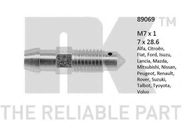 Болт воздушного клапана / вентиль NK 89069