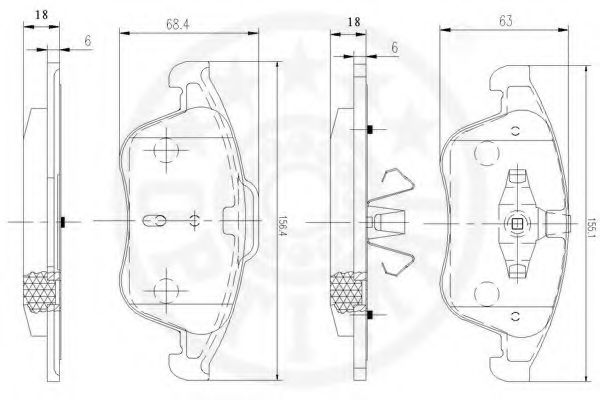 Комплект тормозных колодок, дисковый тормоз OPTIMAL 12513