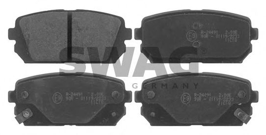 Комплект тормозных колодок, дисковый тормоз SWAG 24492