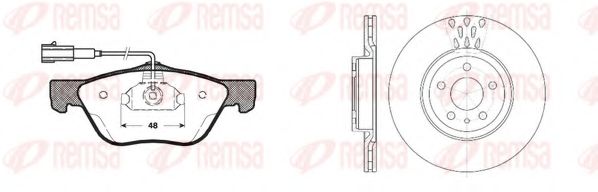 Комплект тормозов, дисковый тормозной механизм REMSA 8589.00