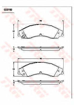 Комплект тормозных колодок, дисковый тормоз TRW GDB7789