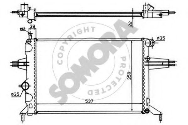 Радиатор, охлаждение двигателя SOMORA 211744