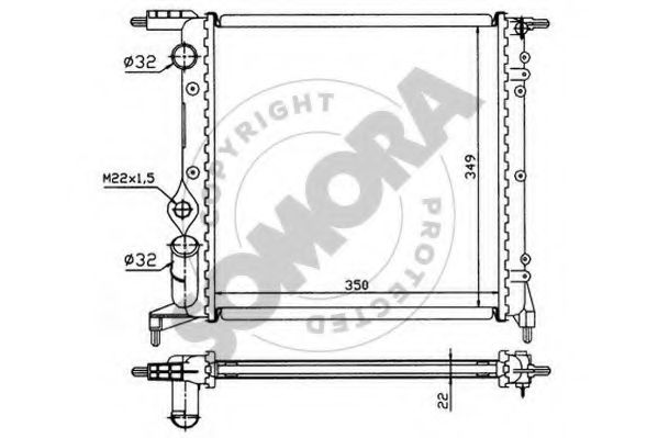 Радиатор, охлаждение двигателя SOMORA 240741
