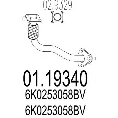 Труба выхлопного газа MTS 01.19340