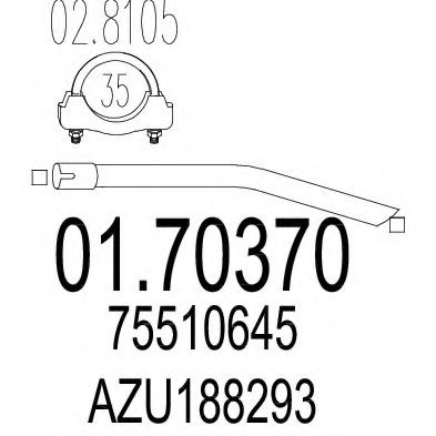 Труба выхлопного газа ROSI 03060