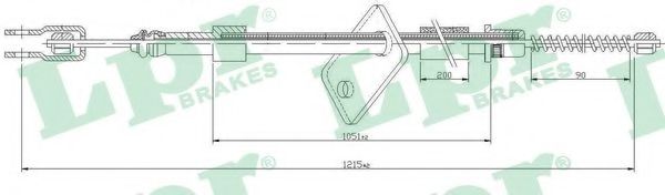 Трос, стояночная тормозная система LPR C1676B