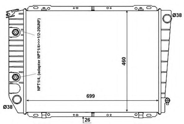 Радиатор, охлаждение двигателя NRF 50371