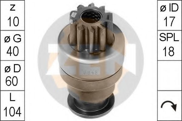 Привод с механизмом свободного хода, стартер ERA 0948