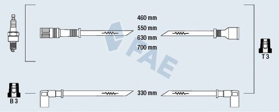 Комплект проводов зажигания FAE 83040