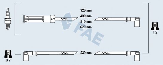 Комплект проводов зажигания FAE 83080