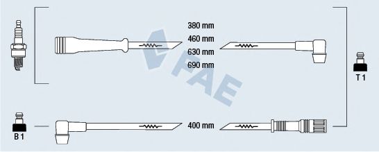 Комплект проводов зажигания FAE 83170