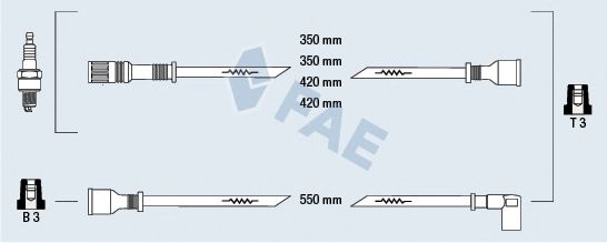 Комплект проводов зажигания FAE 83210