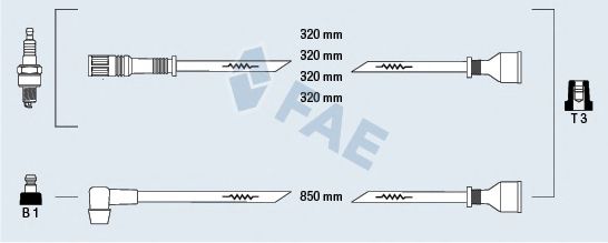 Комплект проводов зажигания FAE 83220