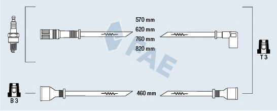 Комплект проводов зажигания FAE 83400