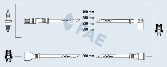 Комплект проводов зажигания FAE 83720