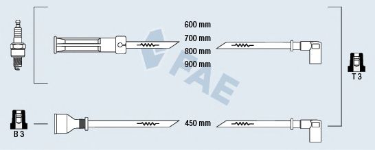 Комплект проводов зажигания FAE 86030