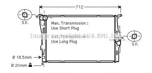 Радиатор, охлаждение двигателя AVA QUALITY COOLING BW2292