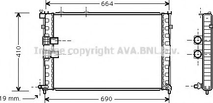 Радиатор, охлаждение двигателя AVA QUALITY COOLING CN2133