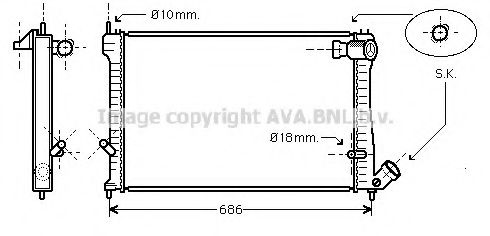 Радиатор, охлаждение двигателя AVA QUALITY COOLING CN2165