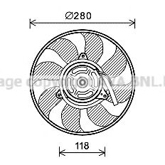 Вентилятор, охлаждение двигателя AVA QUALITY COOLING FT7609