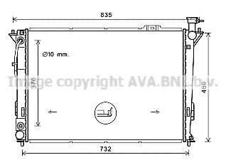 Радиатор, охлаждение двигателя AVA QUALITY COOLING HY2352