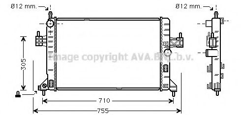 Радиатор, охлаждение двигателя AVA QUALITY COOLING OL2305