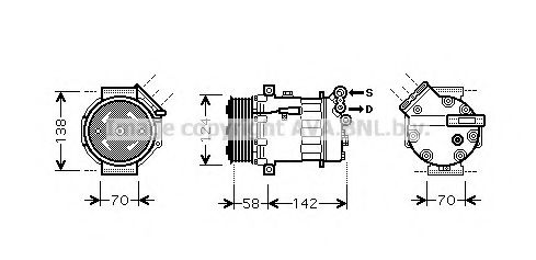 Компрессор, кондиционер AVA QUALITY COOLING OLK448