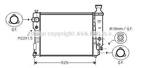 Радиатор, охлаждение двигателя AVA QUALITY COOLING PE2124