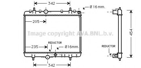 Радиатор, охлаждение двигателя AVA QUALITY COOLING PEA2280