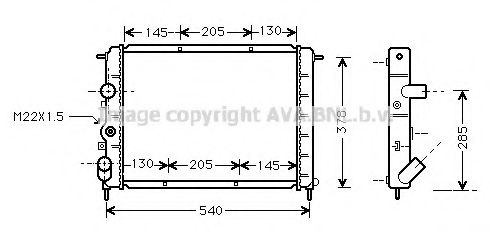 Радиатор, охлаждение двигателя AVA QUALITY COOLING RT2258