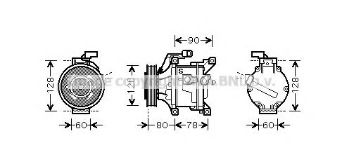 Компрессор, кондиционер AVA QUALITY COOLING TOAK447