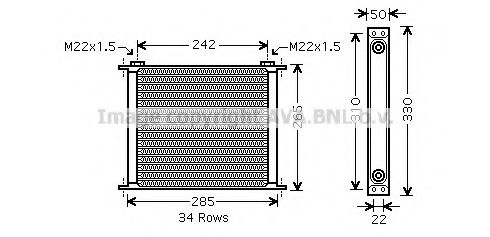 масляный радиатор, двигательное масло AVA QUALITY COOLING UV3143