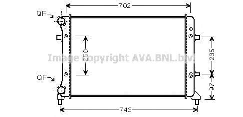 Радиатор, охлаждение двигателя AVA QUALITY COOLING VW2204