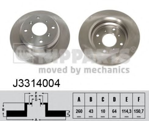 Тормозной диск NIPPARTS J3314004