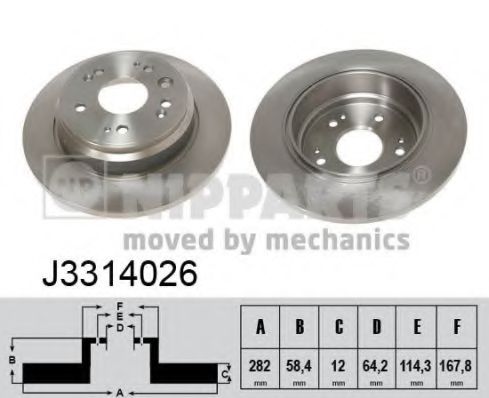 Тормозной диск NIPPARTS J3314026