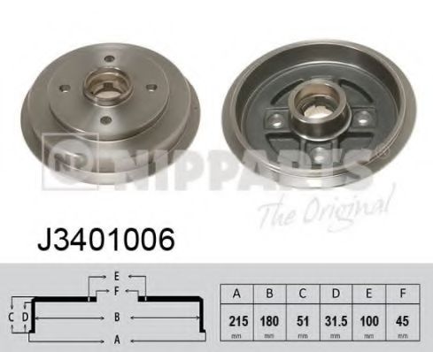 Тормозной барабан NIPPARTS J3401006