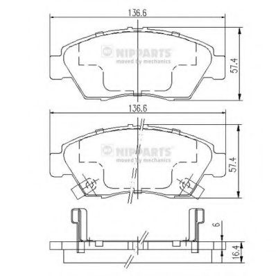 Комплект тормозных колодок, дисковый тормоз NIPPARTS J3604033