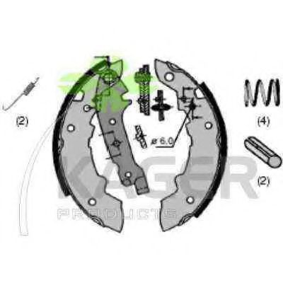Комплект тормозных колодок KAGER 340438
