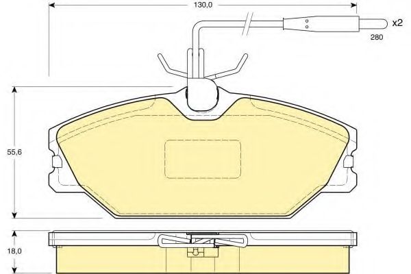 Комплект тормозных колодок, дисковый тормоз GIRLING 6110301