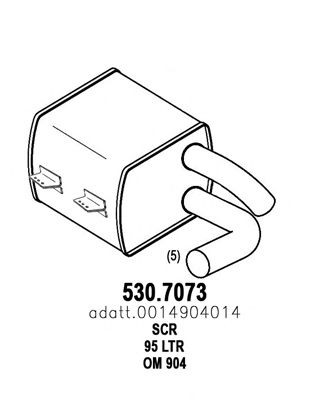 Сажевый / частичный фильтр, система выхлопа ОГ ASSO 530.7073