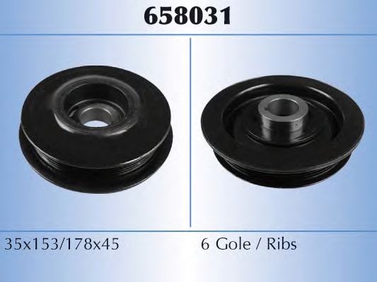 Ременный шкив, коленчатый вал MALÒ 658031