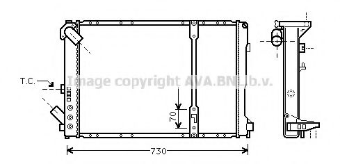 Радиатор, охлаждение двигателя PRASCO RTA2208