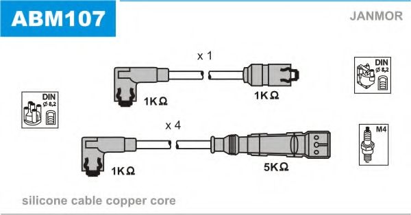 Комплект проводов зажигания JANMOR ABM107