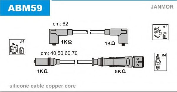 Комплект проводов зажигания JANMOR ABM59