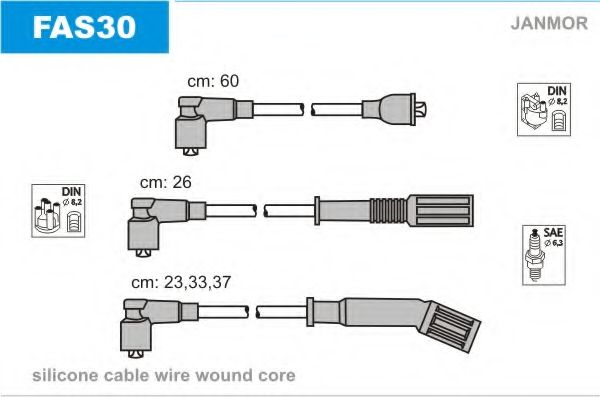 Комплект проводов зажигания JANMOR FAS30