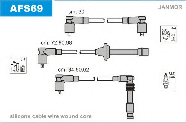 Комплект проводов зажигания JANMOR AFS69