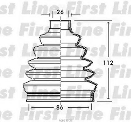 Пыльник, приводной вал FIRST LINE FCB2350R