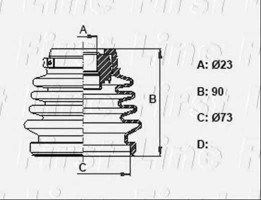Пыльник, приводной вал FIRST LINE FCB6352